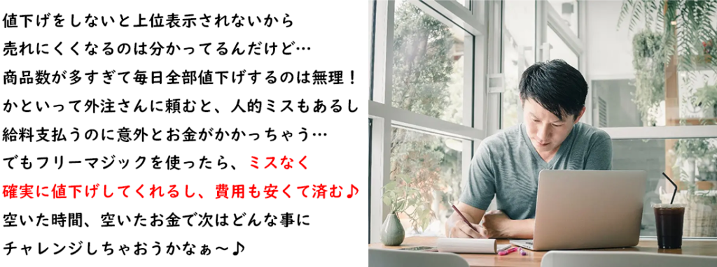 商品管理・自動値下げツール「Free Magic」を使用した未来2